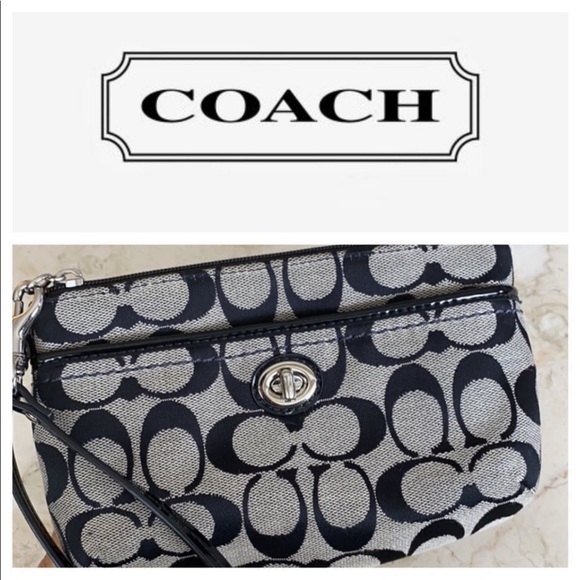 Coach Monogram & Patent Leather Wristlet Wallet - Picture 1 of 5